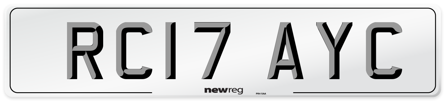 RC17 AYC Number Plate from New Reg